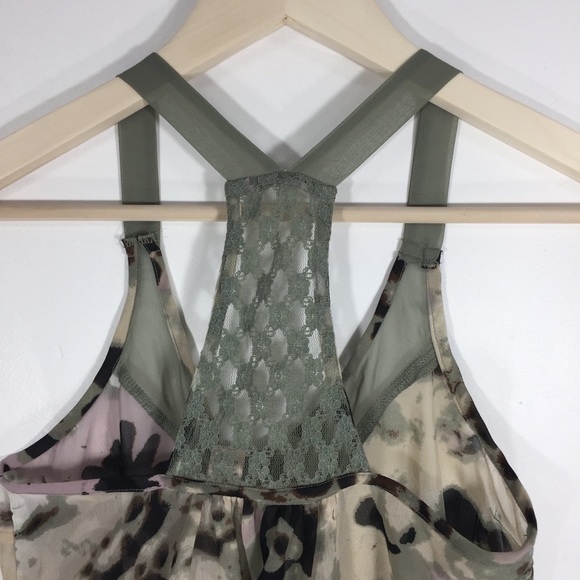 Lottie & Holly Floral Flower Tank gray Sheer Top - Picture 5 of 8